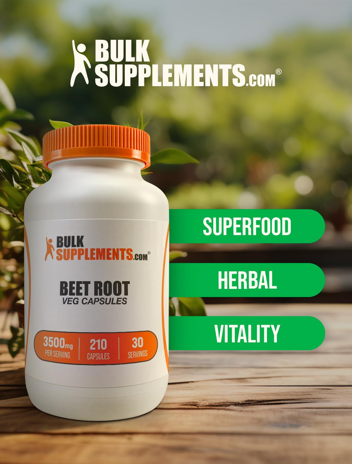 BulkSupplements.com Beet Root Capsules - Beet Root Supplement, Beet Root Pills - Vegan, Superfood, & Gluten Free - 7 Capsules per Serving, 210 Veg Capsules (Pack of 1) - Image 5