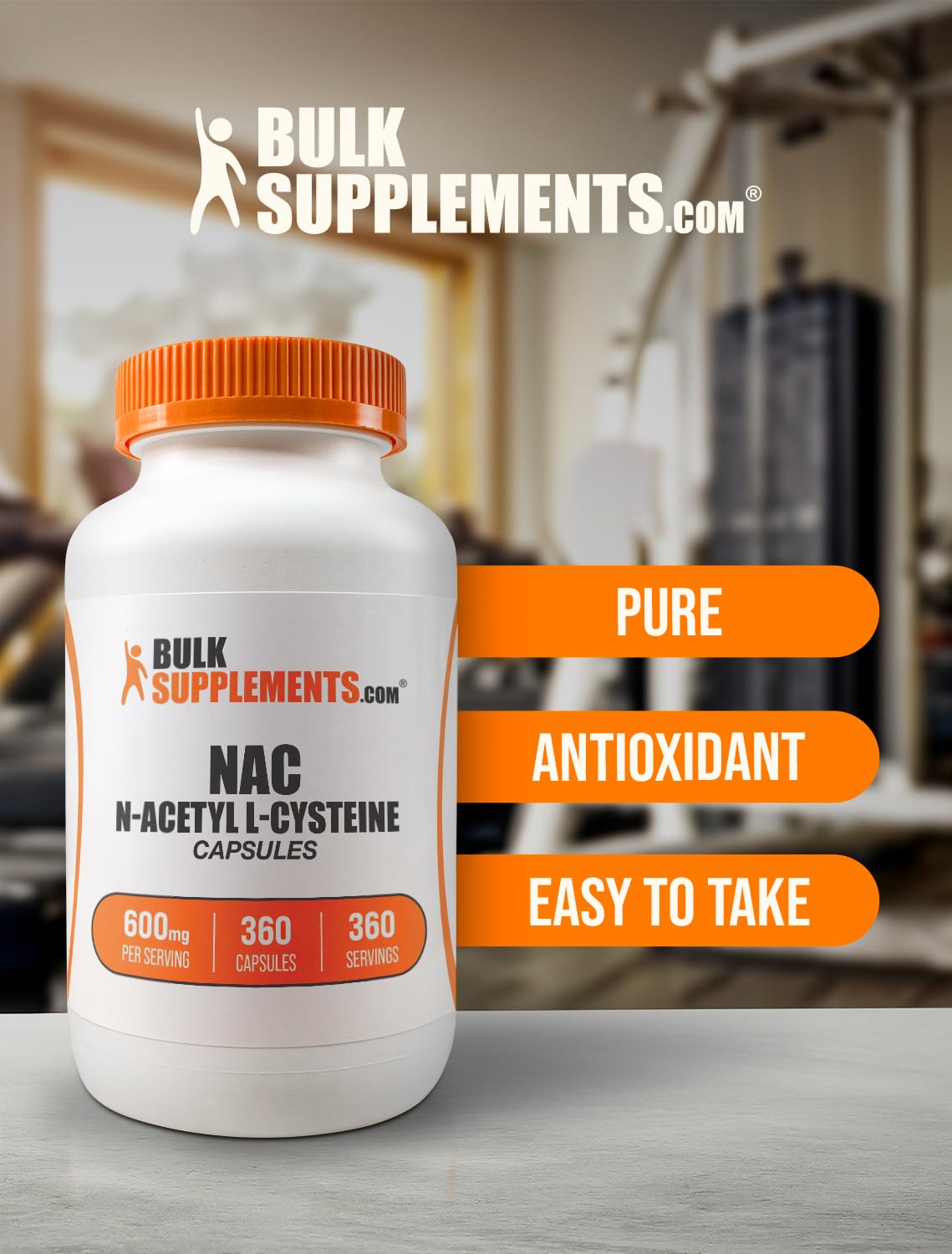 BulkSupplements.com N-Acetyl L-Cysteine Capsules - N-Acetyl Cysteine 600mg, NAC Supplement - 600mg per Capsule, Gluten Free - 1 NAC Capsule per Serving, 360 Capsules (Pack of 1) - Image 4